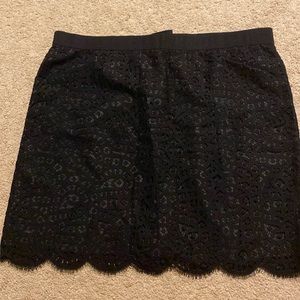 Black Lace with Scallop Trim Skirt